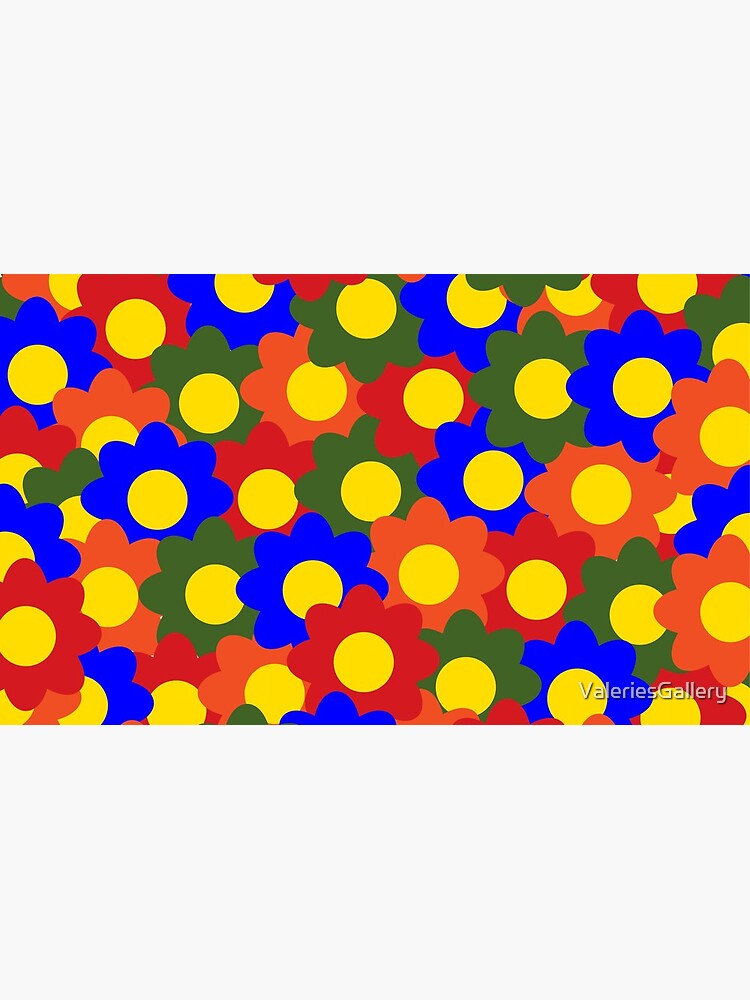 Colorful Flowers Red Blue Green Orange by ValeriesGallery