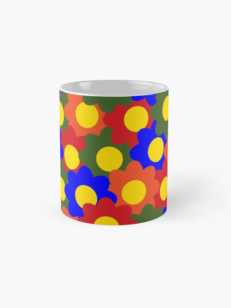 Alternate view of Colorful Flowers Red Blue Green Orange Mug