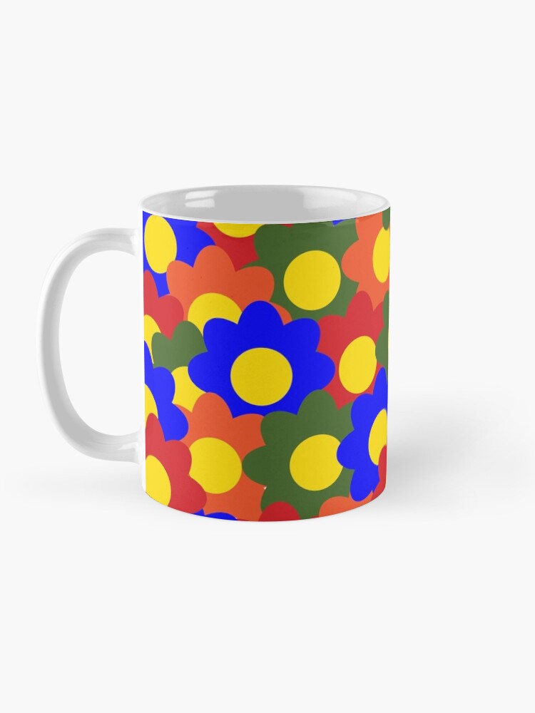 Alternate view of Colorful Flowers Red Blue Green Orange Mug