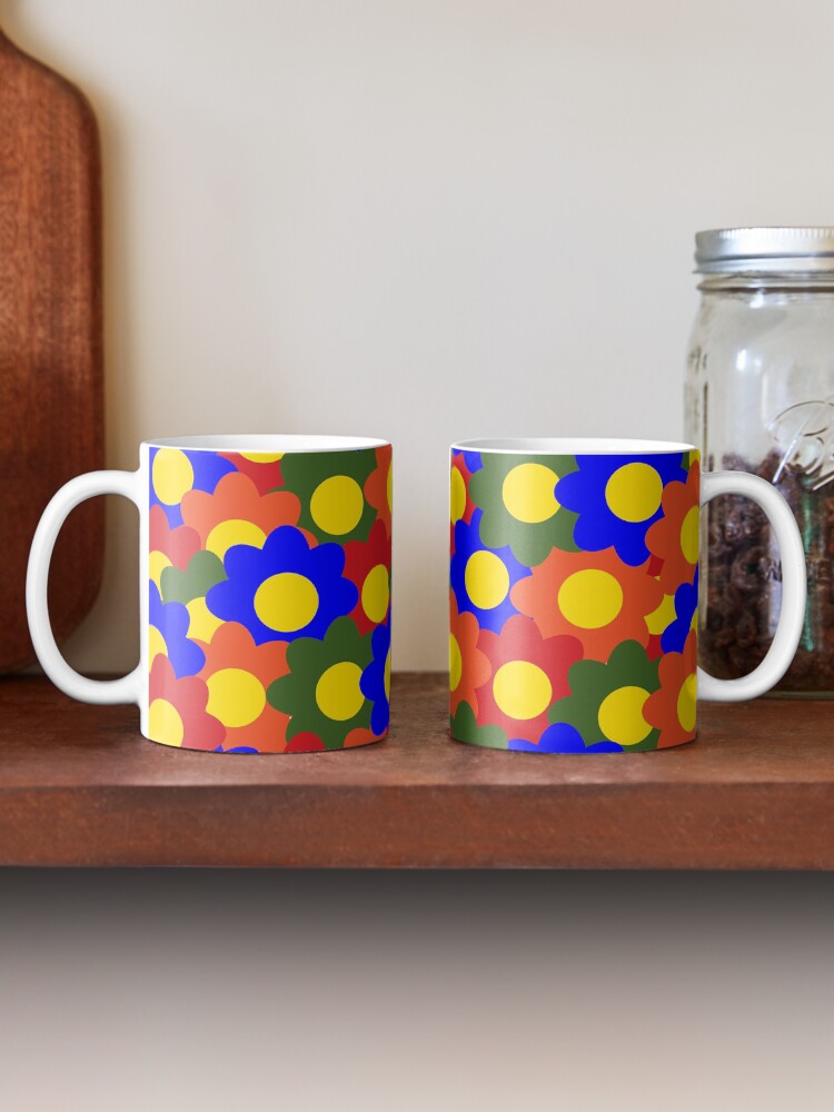 Alternate view of Colorful Flowers Red Blue Green Orange Mug