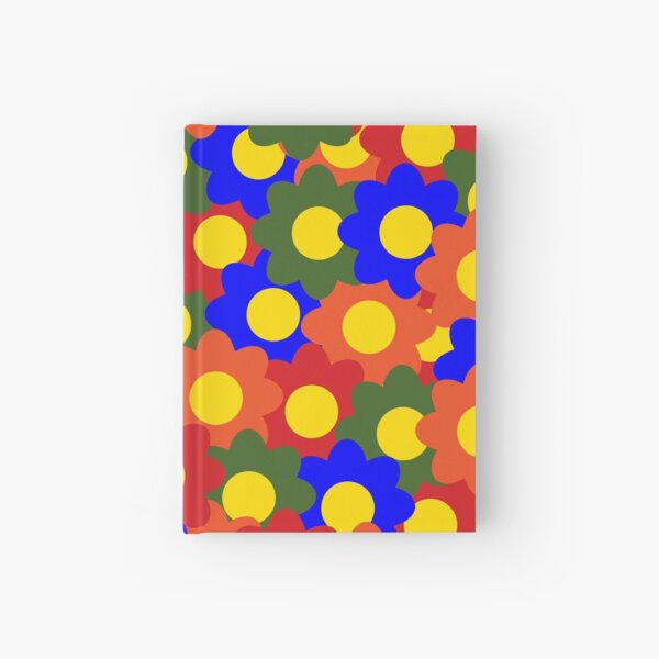 Colorful Flowers Red Blue Green Orange Hardcover Journal