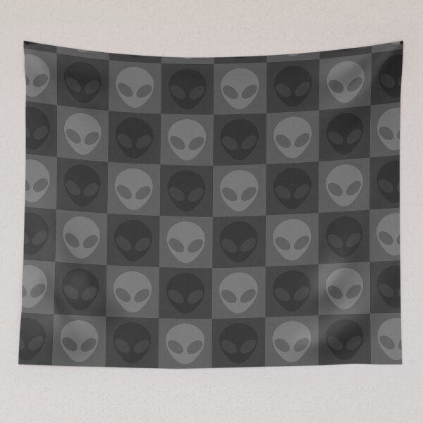 Item preview, Gray Space Alien Checkered Pattern designed and sold by SpaceAlienTees.