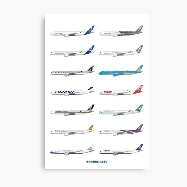 Airbus A350 Operators Illustration Metal Print