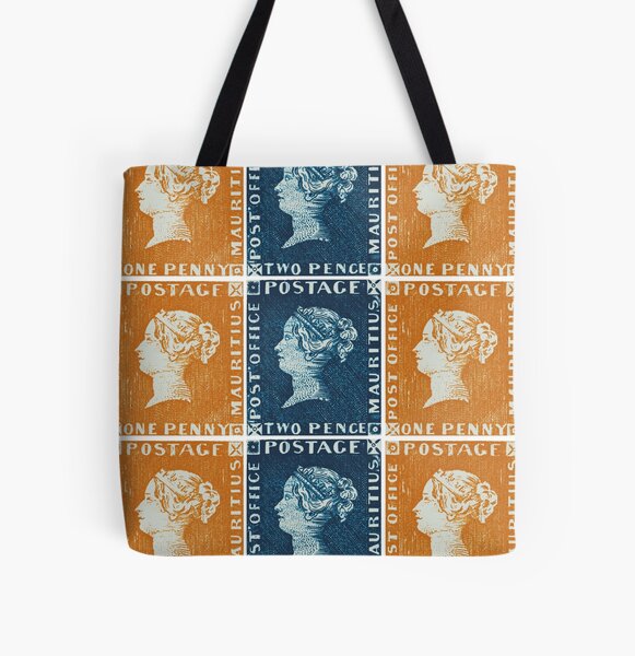 "Postage stamp blue Mauritius, red Mauritius." Tote Bag by Nordwind