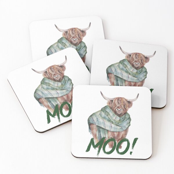 Item preview, Scottish Highland Cow saying Moo! designed and sold by martyfireball.