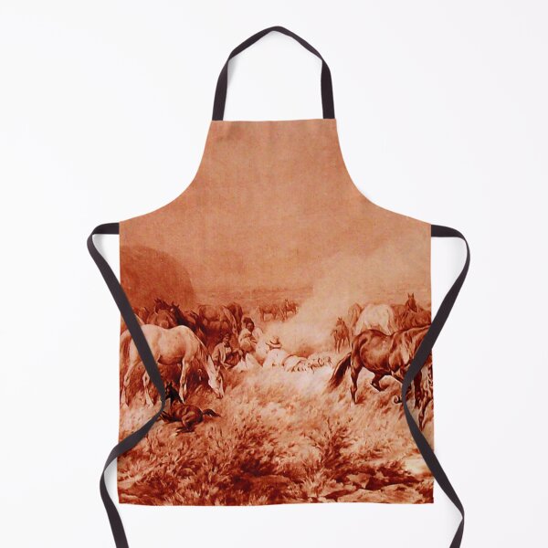 Item preview, HORSES GRAZING ,Antique Red Brown designed and sold by BulganLumini.