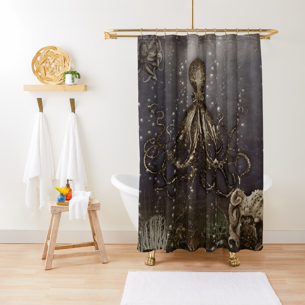 Octopus' lair - Old Photo Shower Curtain