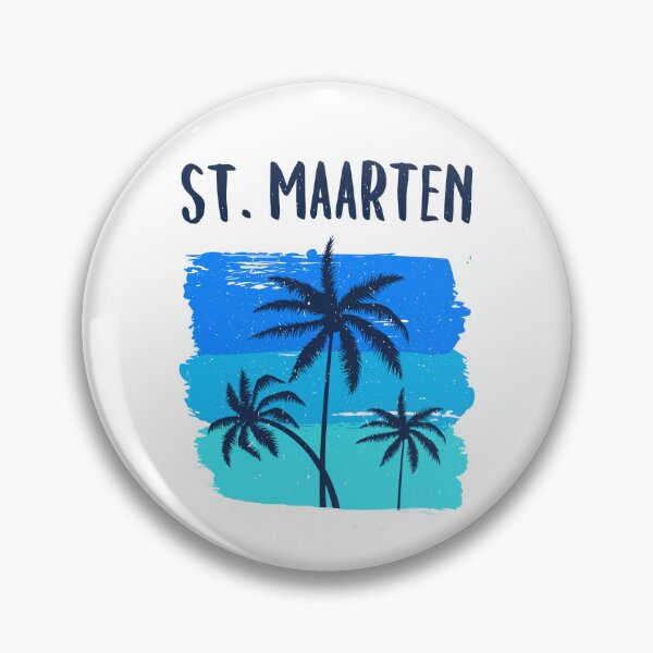 Item preview, St. Maarten Retro Vacation Souvenir Palm Trees designed and sold by Delightfully Cynical.