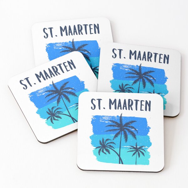 Item preview, St. Maarten Retro Vacation Souvenir Palm Trees designed and sold by Delightfully Cynical.