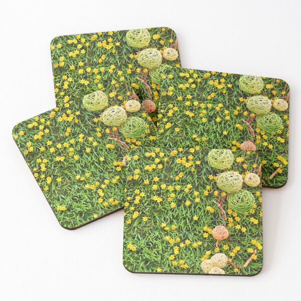 Item preview, Spring nature background with yellow flowers and grass designed and sold by goceris.