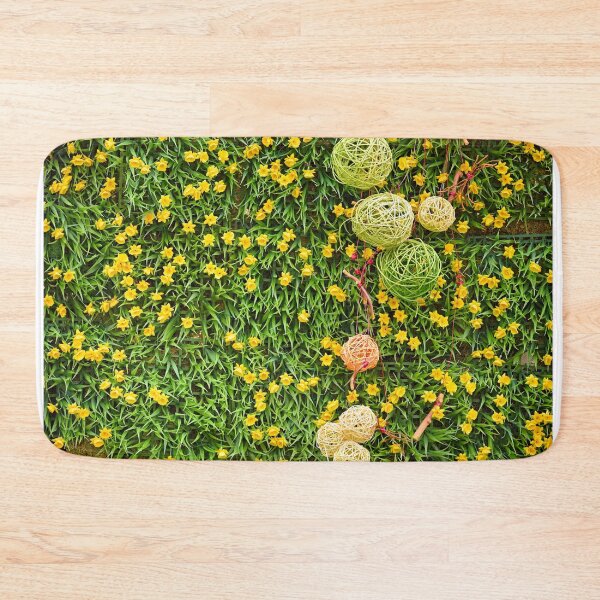 Item preview, Spring nature background with yellow flowers and grass designed and sold by goceris.