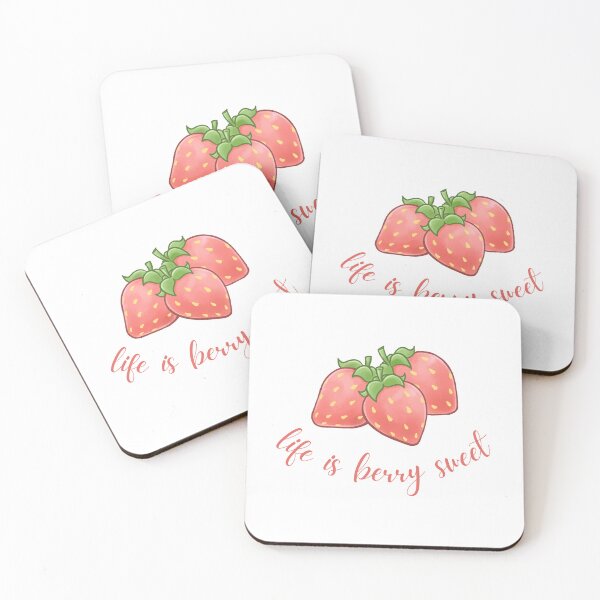 Item preview, Life is Berry Sweet Pink Strawberry Sweet strawberry fruit designed and sold by CaitU.