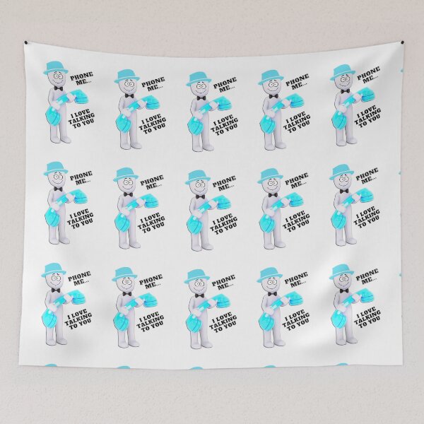 Item preview, Phone me ... I love talking to you - turquoise phone & hat designed and sold by AnnaBBS.
