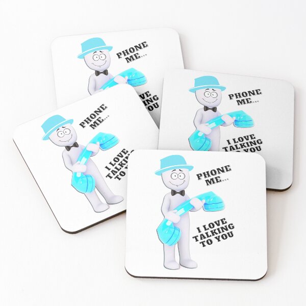 Item preview, Phone me ... I love talking to you - turquoise phone & hat designed and sold by AnnaBBS.