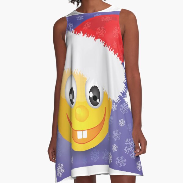 smile in a Christmas hat A-Line Dress