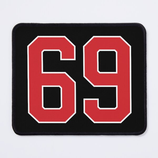 Item preview, Sports Number 69, red black color lucky sport sixty nine designed and sold by ArtIsParty.