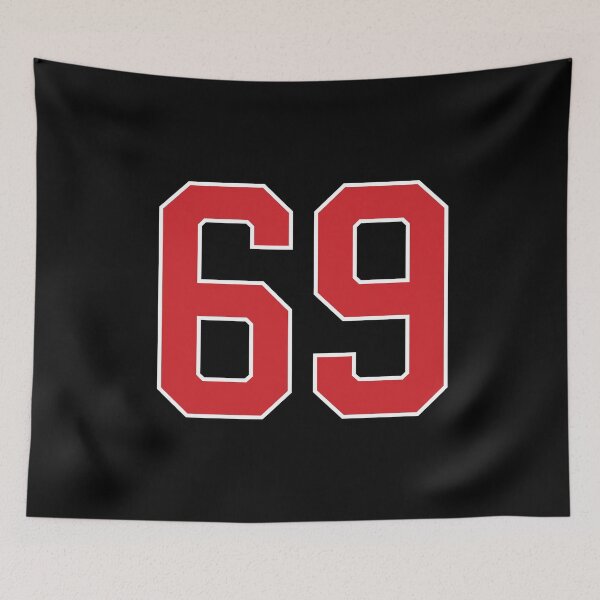 Item preview, Sports Number 69, red black color lucky sport sixty nine designed and sold by ArtIsParty.