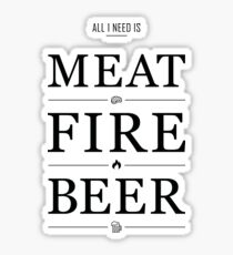 Barbecue BBQ Grill: Meat Fire Beer Shirt Sticker
