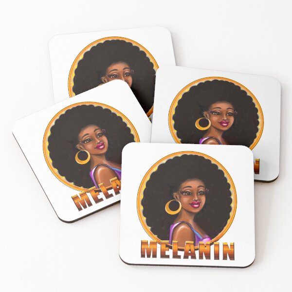 Item preview, Melanin afro queen with afro hair designed and sold by Artonmytee.