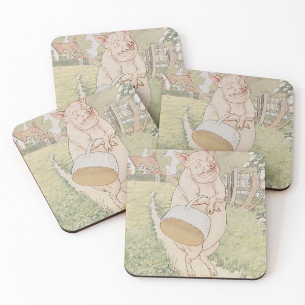 Item preview, funny pig with bucket painting designed and sold by DigitalChickHub.