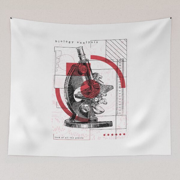 Item preview, Retro microscope biology research flowers plants designed and sold by JanooFactory.