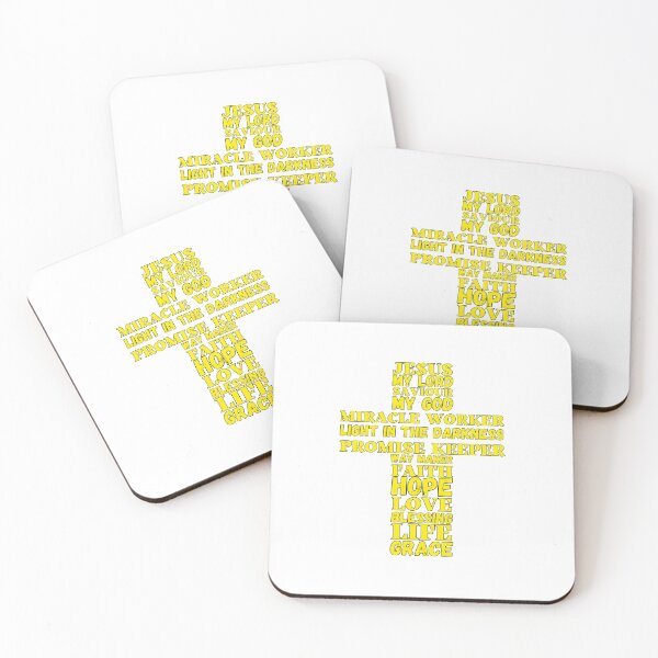 Item preview, Cross of words about Jesus Christ - Golden yellow text designed and sold by AnnaBBS.