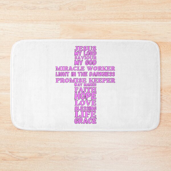 Item preview, Cross of words about Jesus Christ - Pinkish text designed and sold by AnnaBBS.