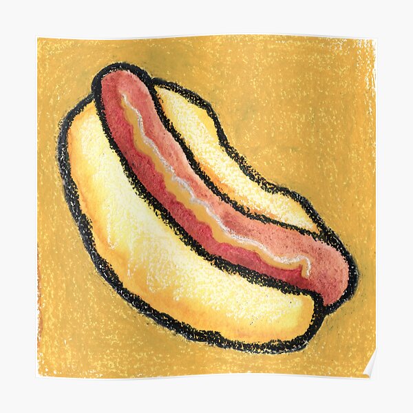 Hot Dog in Pastel Poster