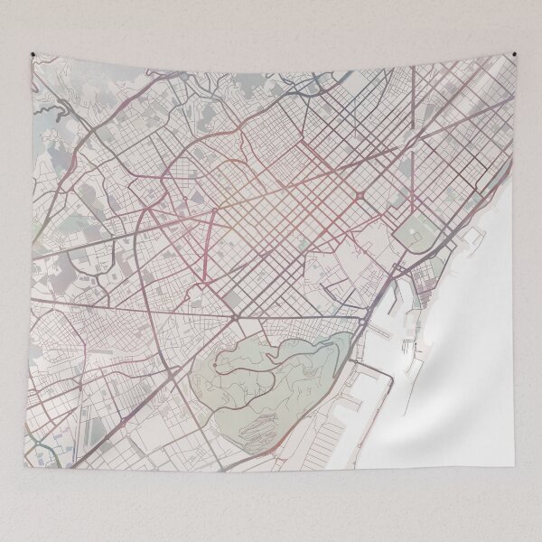 Item preview, Barcelona Map, Barcelona City, City Map designed and sold by TheRedFinch.