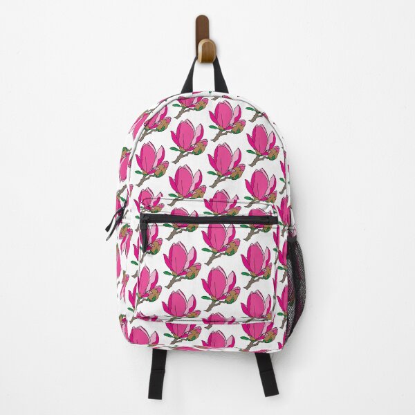 Item preview, Branch of magnolia pink flower with bud and leaves designed and sold by floralfan.