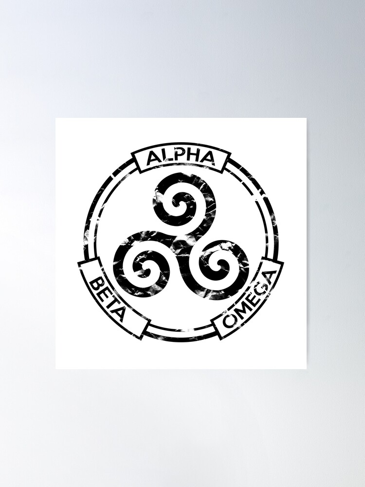 Alpha Beta Omega Black Teen Wolf Poster