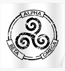 Alpha Beta Omega (Black) - Teen Wolf Poster