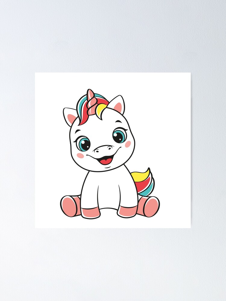 arco iris de dibujos animados lindo unicornio