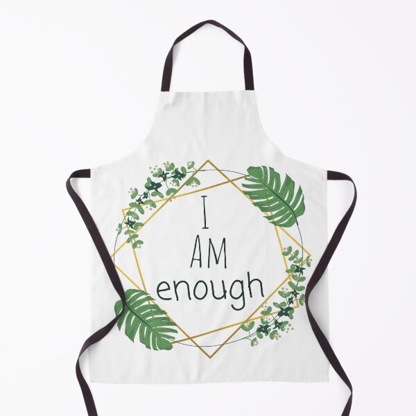 Item preview, I Am Enough Green and Gold Quote Mantra Plant Leaf Flower Design designed and sold by TacoRose.