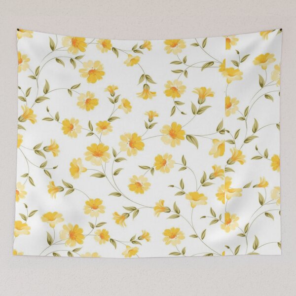 Item preview, Printed Yellow Floral Design designed and sold by KookDesignZ.
