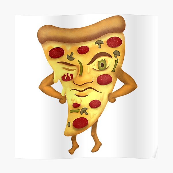"Angry Pizza" Poster for Sale by Sirarpie Redbubble