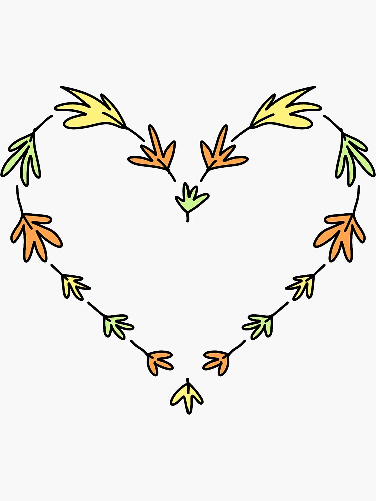 Thumbnail 3 of 3, Sticker, autumn leaf heart designed and sold by Multiminjae.