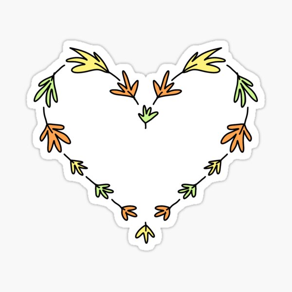autumn leaf heart Sticker