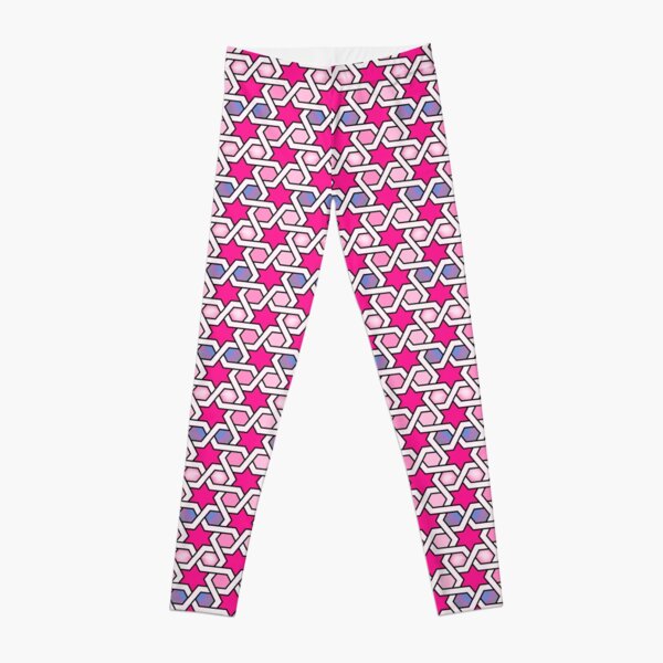Pink Star Seamless Pattern Leggings