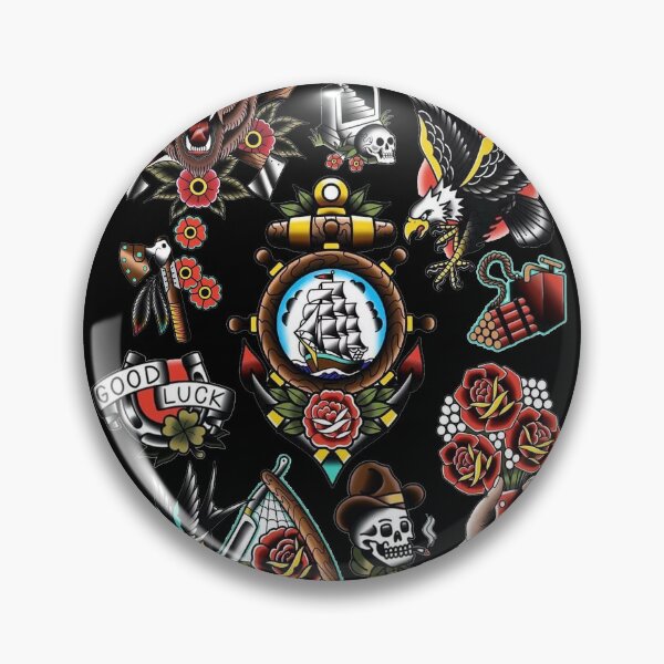 Item preview, Traditional American Tattooing Style Eagle Bear skull flowers American Biker Tattoo Artist  designed and sold by Reign Of Darkness.