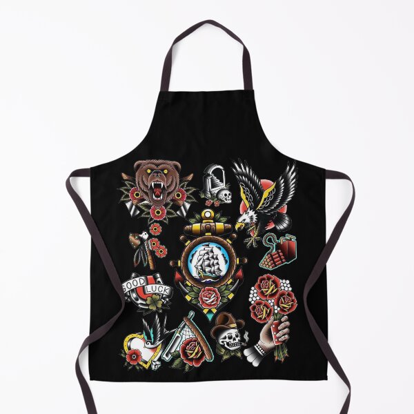 Item preview, Traditional American Tattooing Style Eagle Bear skull flowers American Biker Tattoo Artist designed and sold by Reign Of Darkness.