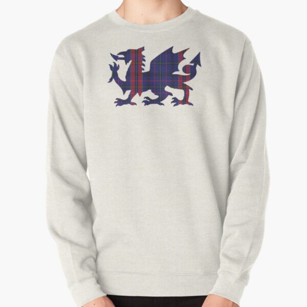 Hughes/Pugh Family Welsh Dragon Tartan Pullover Sweatshirt