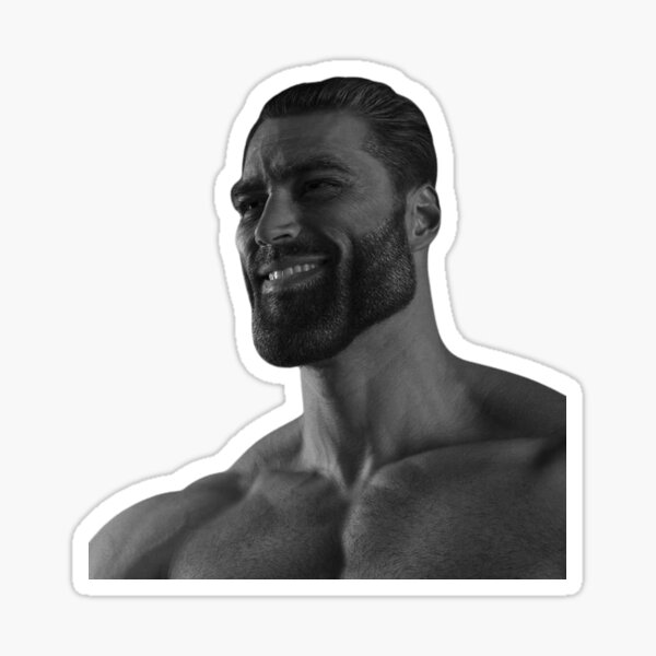 Giga Chad Sticker for Sale by Chaiser