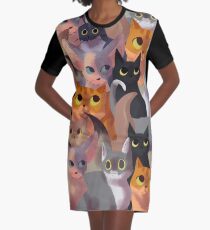 Viele Katzen T-Shirt Kleid