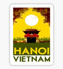 HANOI VIETNAM: Vintage Travel Advertising Print Sticker