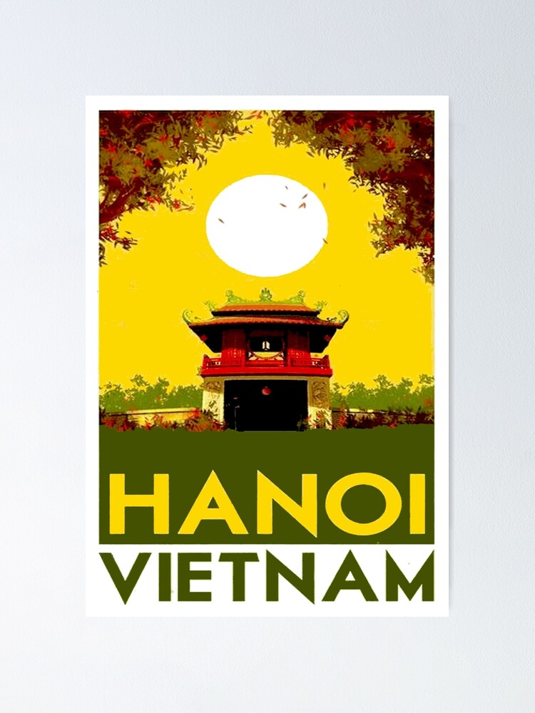 Alternate view of HANOI VIETNAM: Vintage Travel Advertising Print Poster