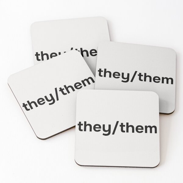 Item preview, They/them pronoun. Simple black lettering. designed and sold by helga-wigandt.
