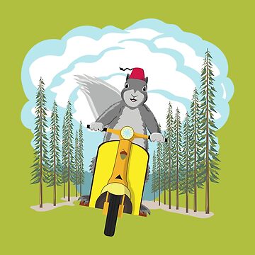 Artwork thumbnail, Squirrel on a Scooter by Dan Tabata