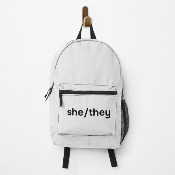 Item preview, She/they pronoun. Simple black lettering. designed and sold by helga-wigandt.