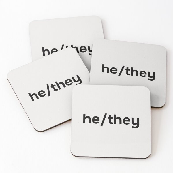 Item preview, He/them pronoun. Simple black lettering. designed and sold by helga-wigandt.
